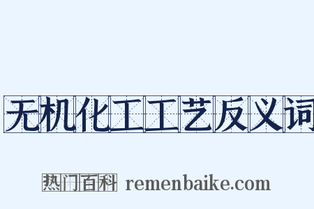 无机化工工艺反义词是什么意思的图片